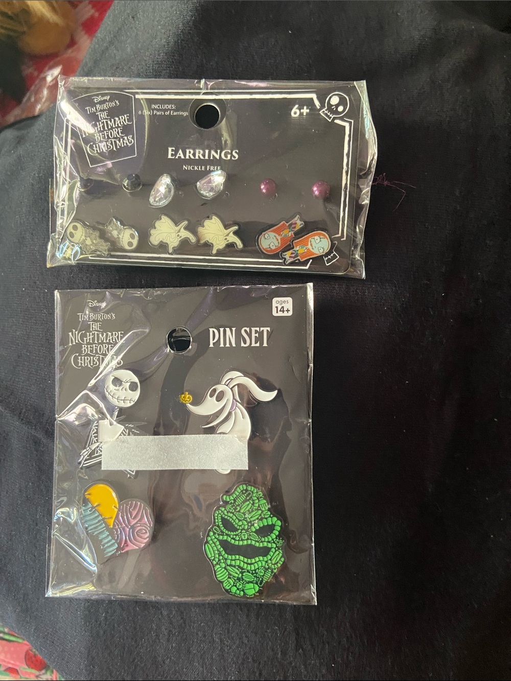 Kids Earrings & Pin Set - Green, Purple, White, Orange